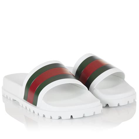 men's gucci slides white|men gucci slides size 12.